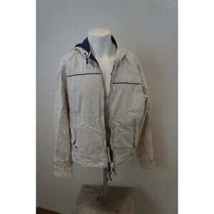 Vintage Tommy Hilfiger Sailing Gear Jacket Men's Canvas Windbreaker Cream L Hood